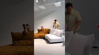 Anywhere sofa, Italian-style sofa, rotatable backrest, one-click switch for sitting/lying/reclining