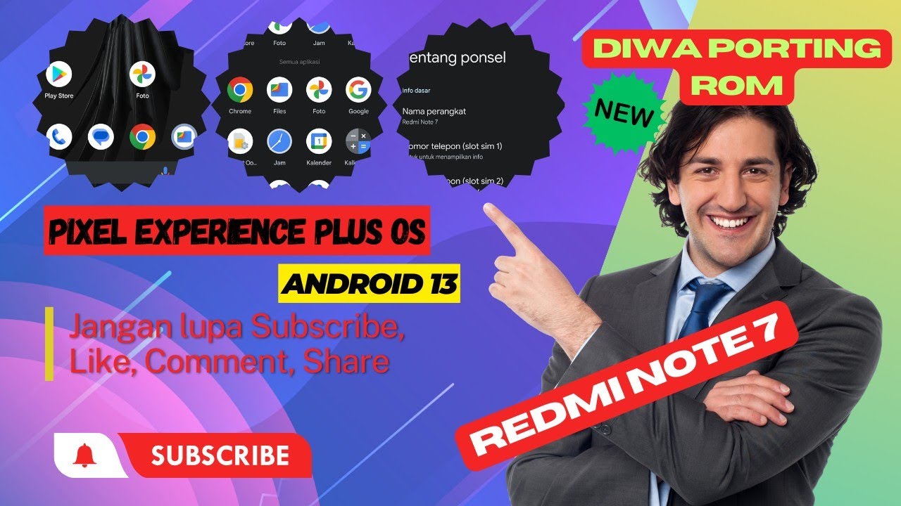 🎖️#customrom Pixel Experience Plus OS Redmi Note 7 Lavender Android 13 ...