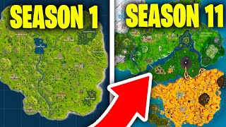 Evolution Of The Entire Fortnite Island Season 1-11