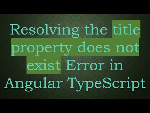 Resolving the title
