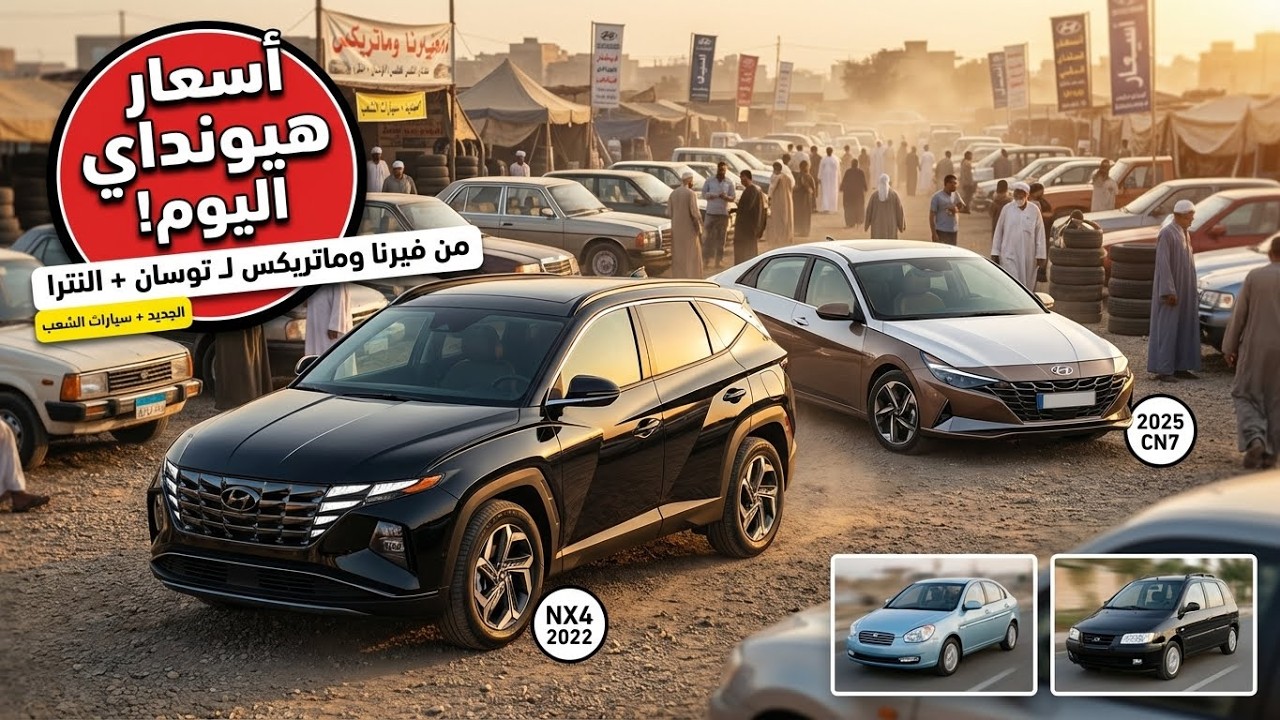 أسعار هيونداي اليوم: من فيرنا وماتريكس لـ توسان 2022 والنترا 2025 (CN7) الجديدة 🇰🇷
