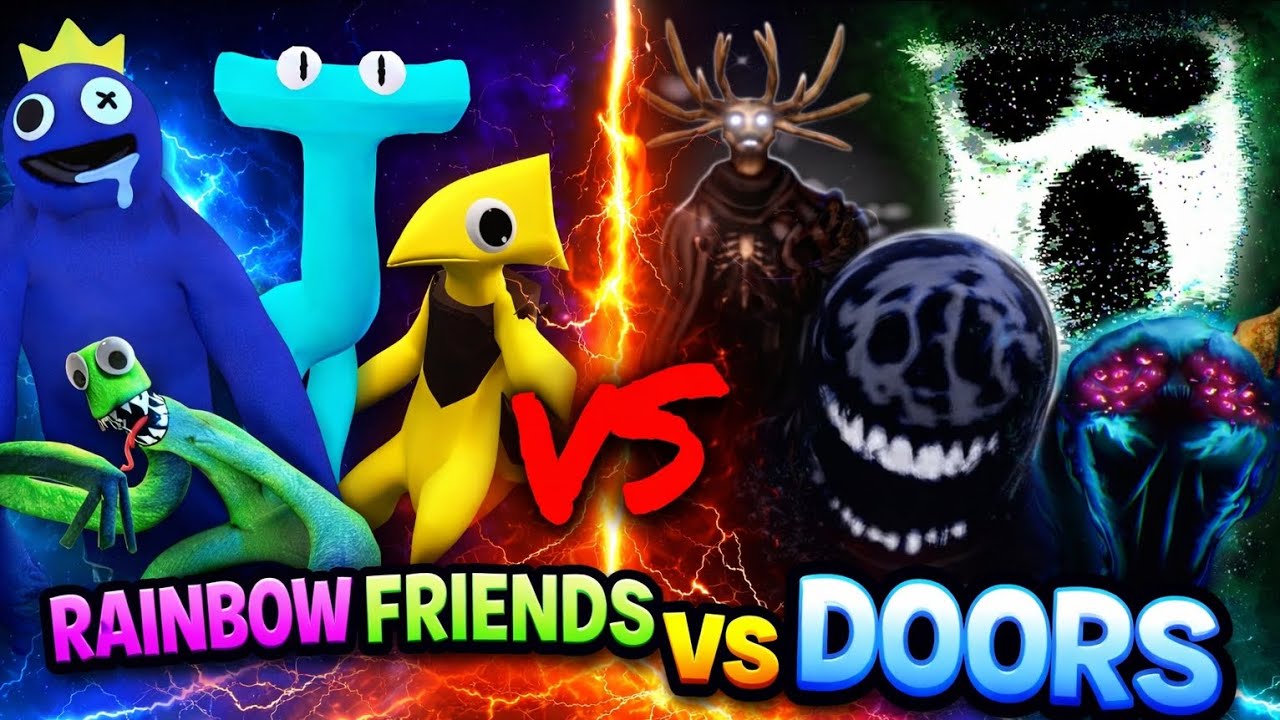 Doors vs rainbow friends jumpscars 💀👀