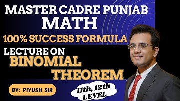 BINOMIAL THEOREM| PASCAL TRIANGLE|BINOMIAL EXPANSION|UNIT-4| MASTER CADRE MATH| 100% SUCCESS FORMULA