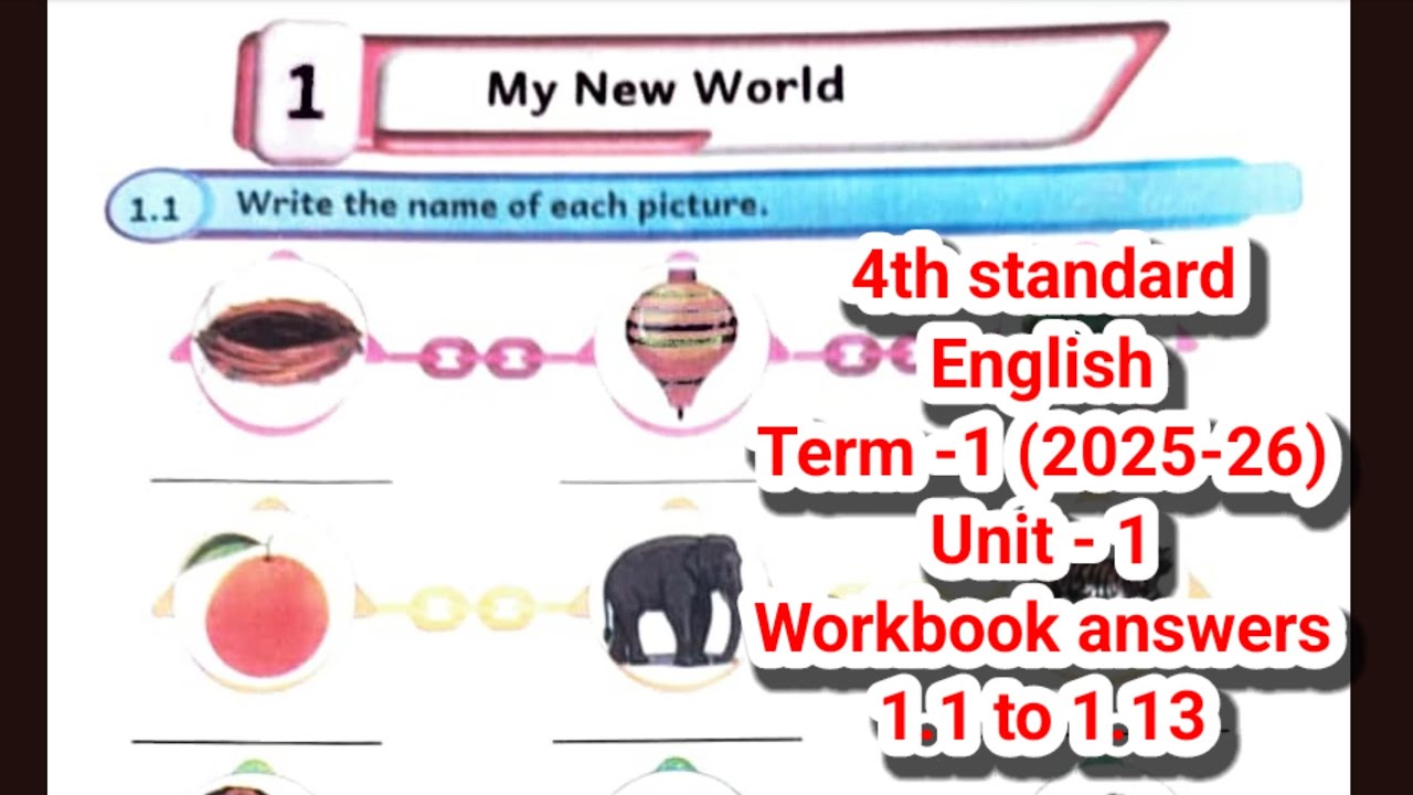 4th standard English term 1 unit 1 my new word workbook answers answers ...