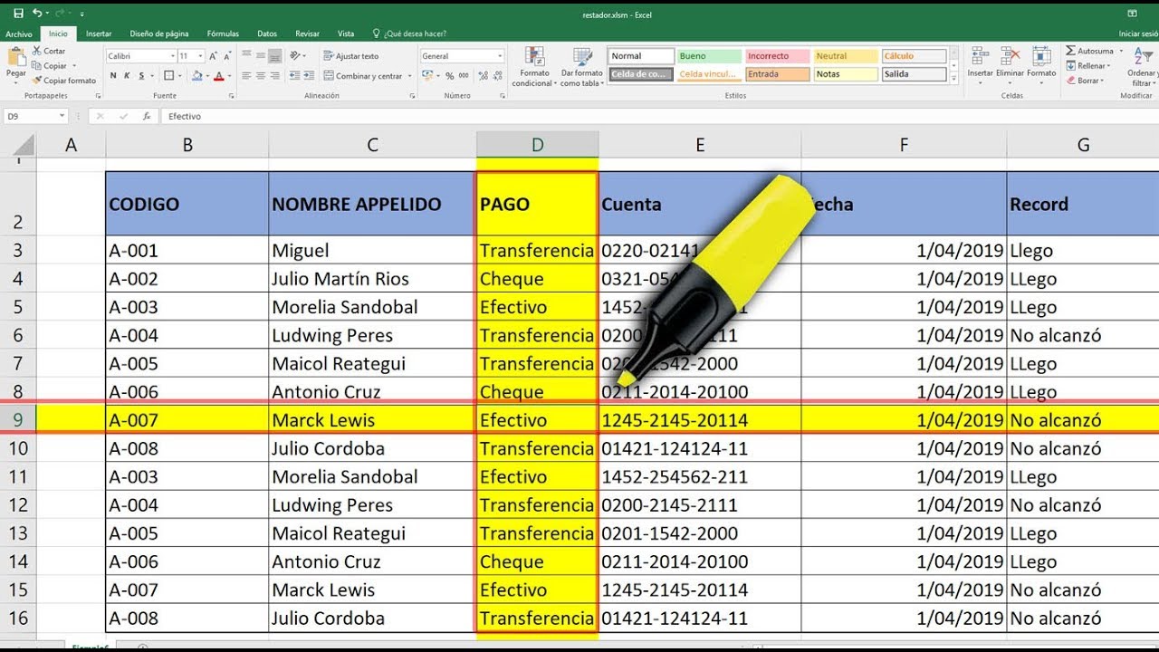 Fijar fila excel