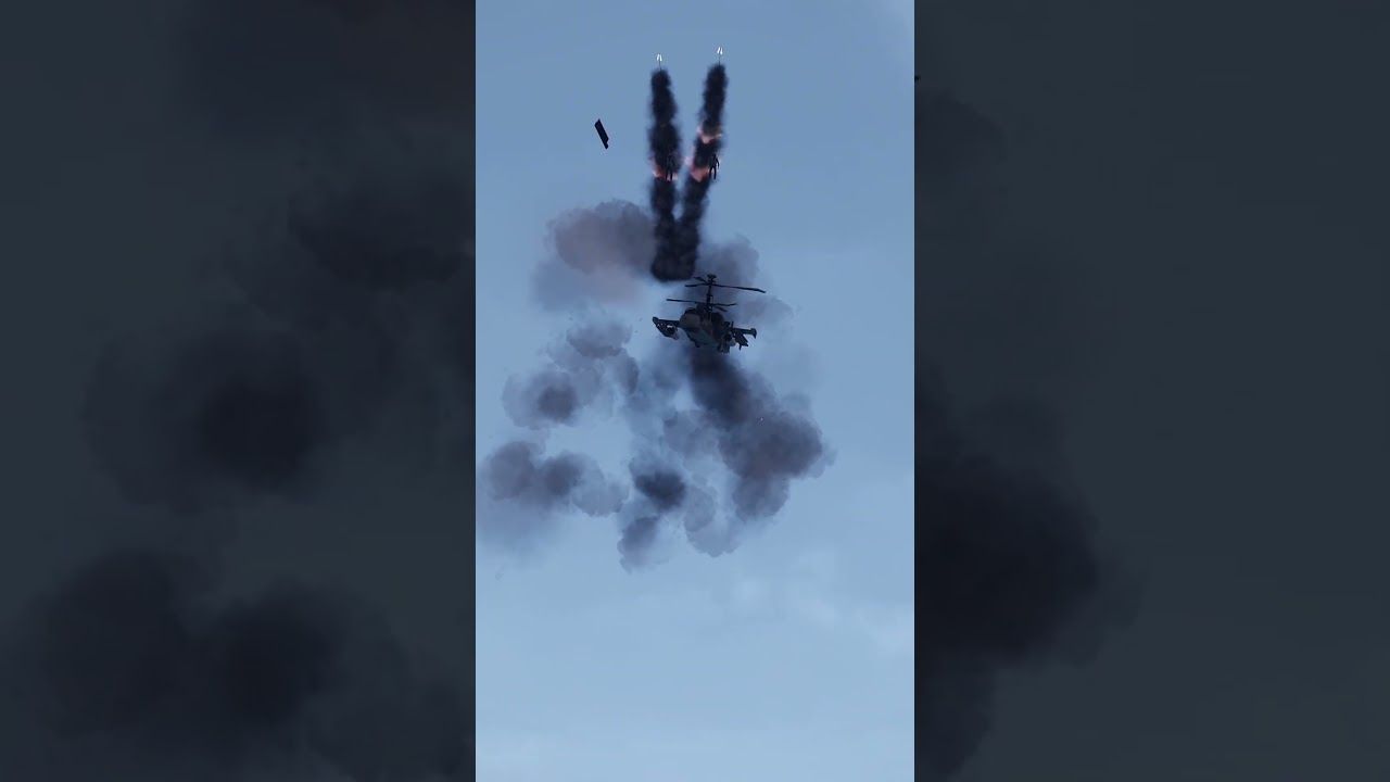 Helicopter didn't survived and fell down-military simulation 