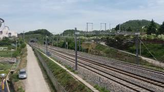KTX129열차(서울-부산)대구남분기점(만촌육교) 포인트 통과영상