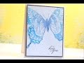 Watercolor Stamped Swallowtail CAS Card