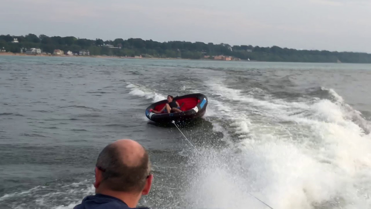 Tubing on Lake Michigan in St Joe Michigan! YouTube
