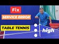 Service error in table tennis