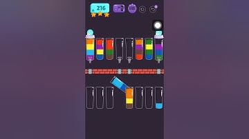 Cups - water sort puzzle | level 216 | ⭐️⭐️⭐️