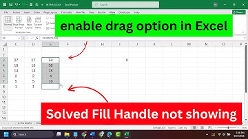 enable drag option in Excel | Solved Fill Handle not showing