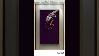 1 line face modern wall decor using turtle #creative #satisfyingart #shorts