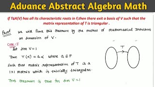 Theorem on Triangular Matrix representation of a linear Transformation || abstract algebra MSc Math