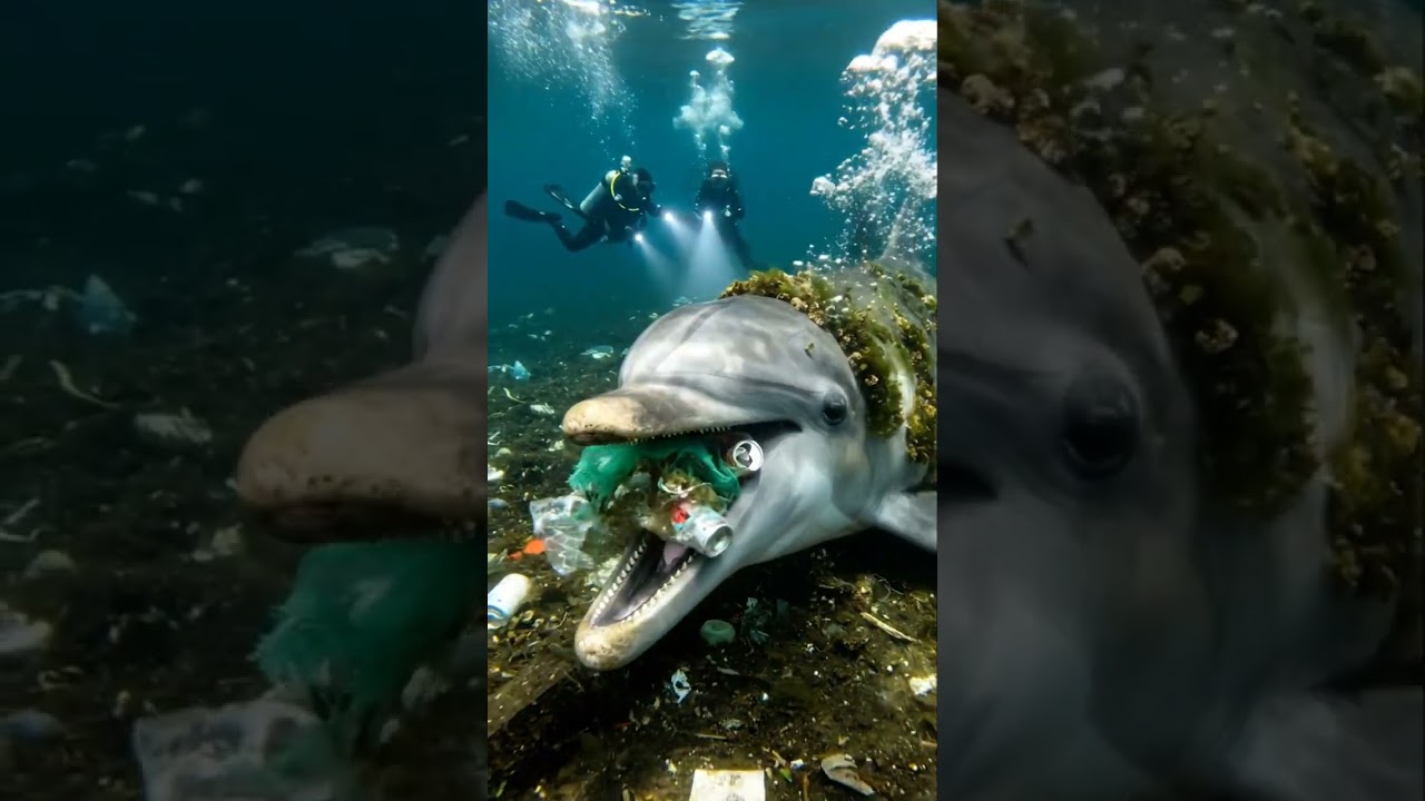 Sad Reality: Dolphin Chokes On Ocean Plastic 😢 