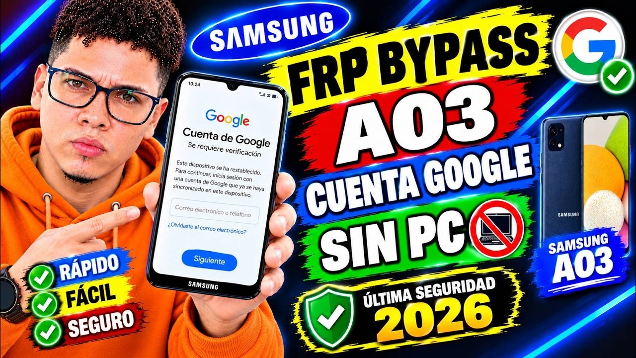 SIN PC #2025 - Saltar o quitar cuenta de google Samsung a03 SIN PC ...