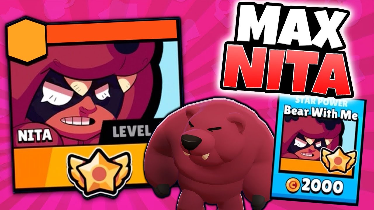 New Max Brawler Nita Gameplay Brawl Stars Level 10 Nita Star Power Op Youtube