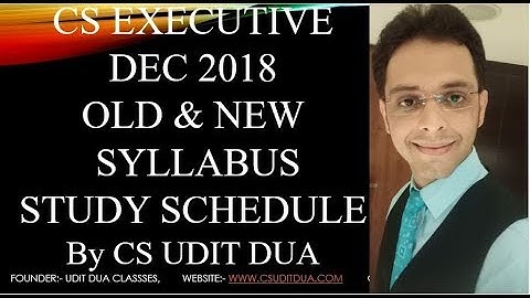 CS Executive Dec 18 Study Schedule by CS Udit Dua