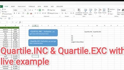 What is Quartile.INC & Quartile.EXC? calculate BQ using Excel Formula? || Latest 2021