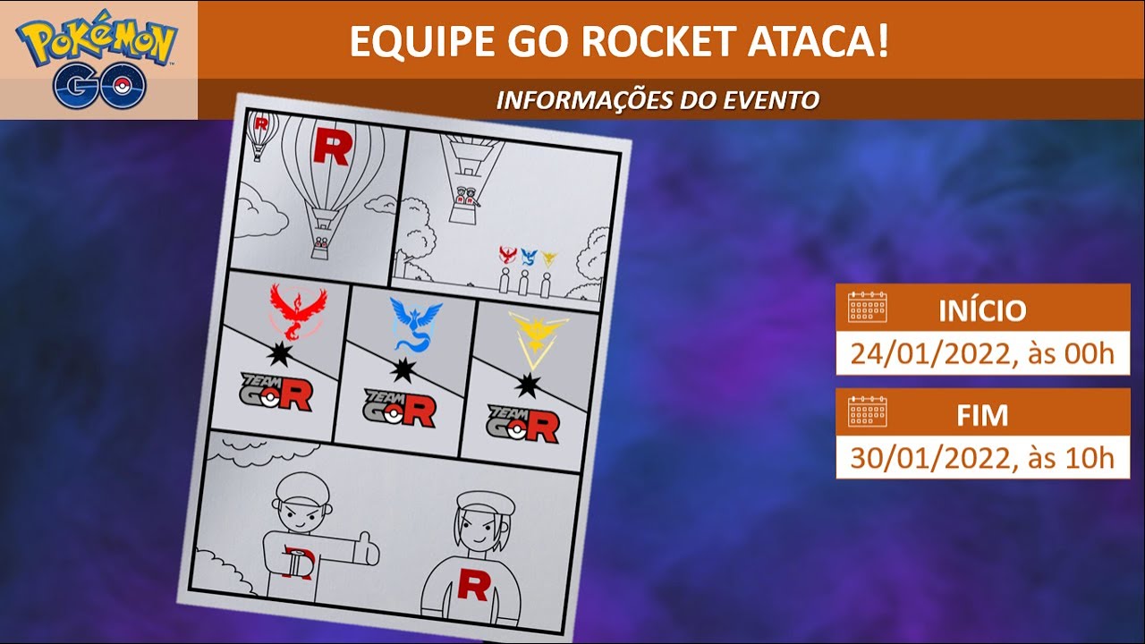 ◓ Pokémon GO: Saiba tudo que vai rolar no 'Evento de Celebração da Equipe  GO Rocket'! (ATUALIZADO)