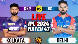 Live DC  Vs KKR 47th T20 Match | Cricket Match Today | KKR vs DC live 1st innings #ipllive