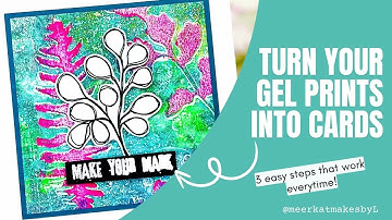 Turn ANY Gel Print into a Card | Mixed media card making #mixedmedia #cardmaking