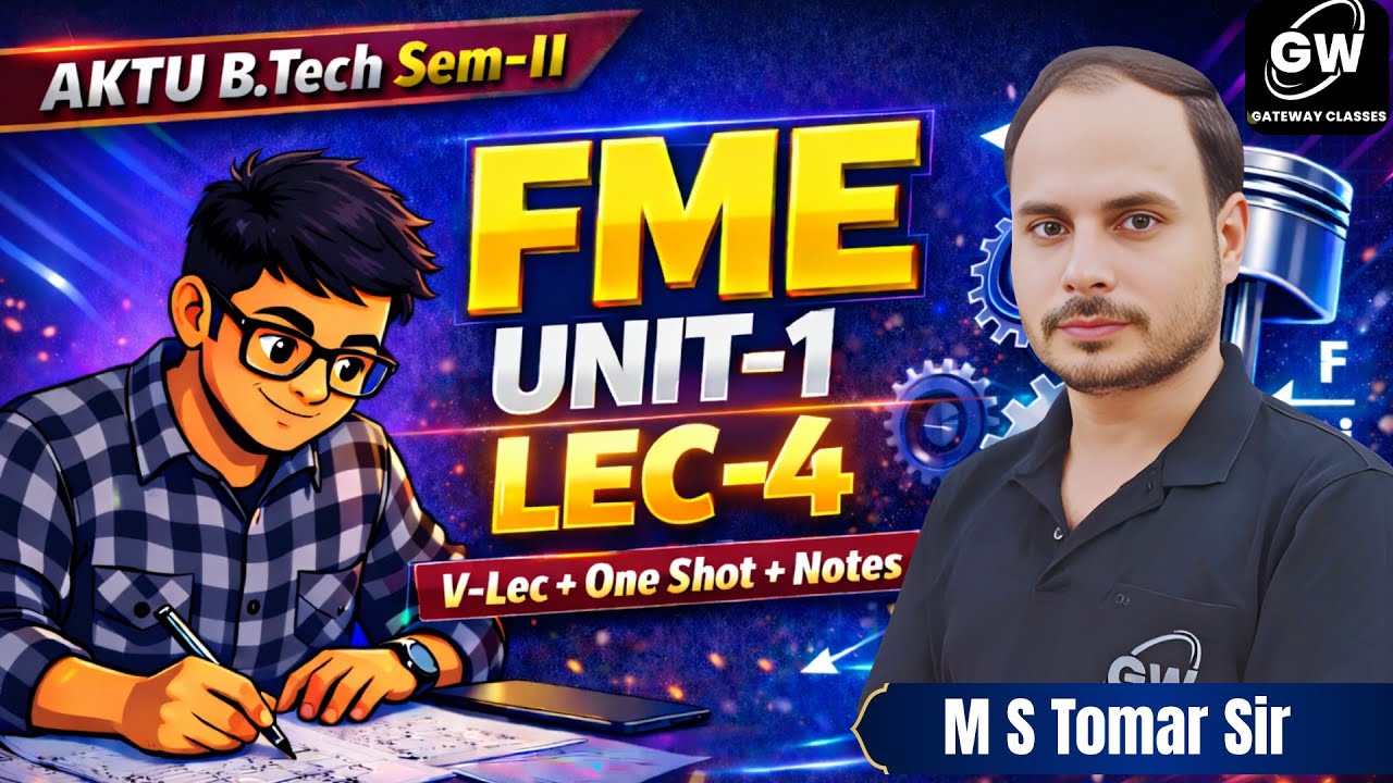 FME UNIT–1 | Lec–4 🎯 | by M S Tomer  | Gateway Classes  | AKTU 