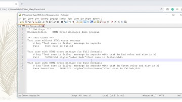 Robot Framework: HTML Error Messages