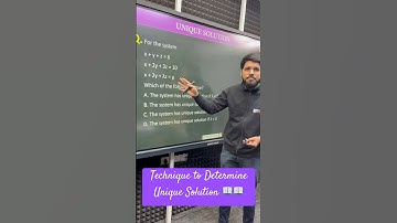 Techniek om een ​​unieke oplossing te bepalen | Hoe een unieke oplossing te identificeren #byjusg...