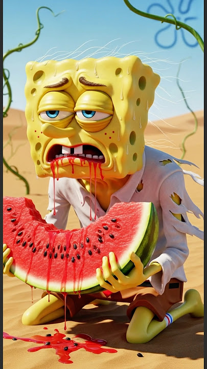 SpongeBob and the giant watermelon 🍉 #spongebob
