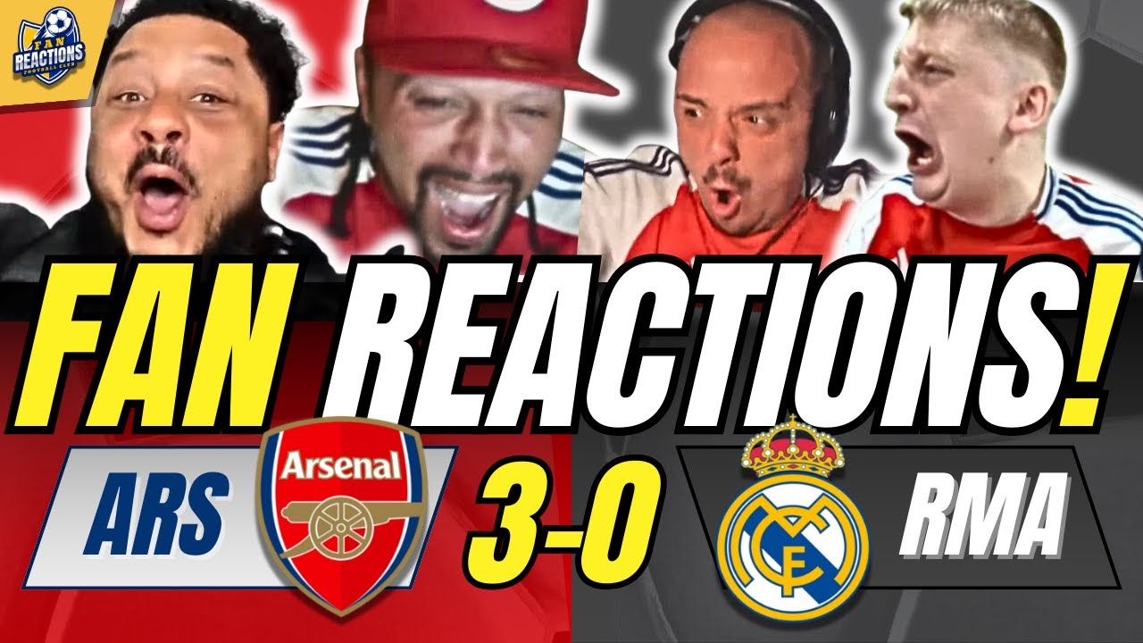 ARSENAL FANS EUPHORIC REACTION TO ARSENAL 3-0 REAL MADRID | UEFA CHAMPIONS LEAGUE FAN REACTIONS
