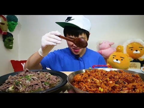 [<strong>Flower</strong> pig]꽃돼지 엄청매운쭈꾸미비빔밥에 소불고기 먹방[bulgogi]mukbang Eating <strong>show</strong>