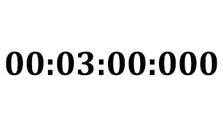 WHITE COUNTDOWN 3 minutes = 180 seconds = 180000 milliseconds, Full HD 60fps, no audio