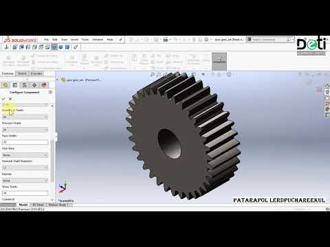 การสร้าง Gear จาก Toolbox ใน SolidWorks