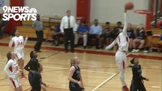 Impressive high school girls basketball dunk