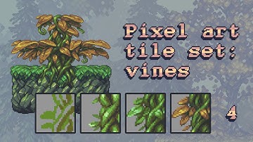 Pixel art tile set workflow part 4: vine tiles