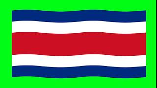 Green Screen Costa Rica Flag | Green Screen Costa Rica Waving Flag | Costa Rica Animation Flag