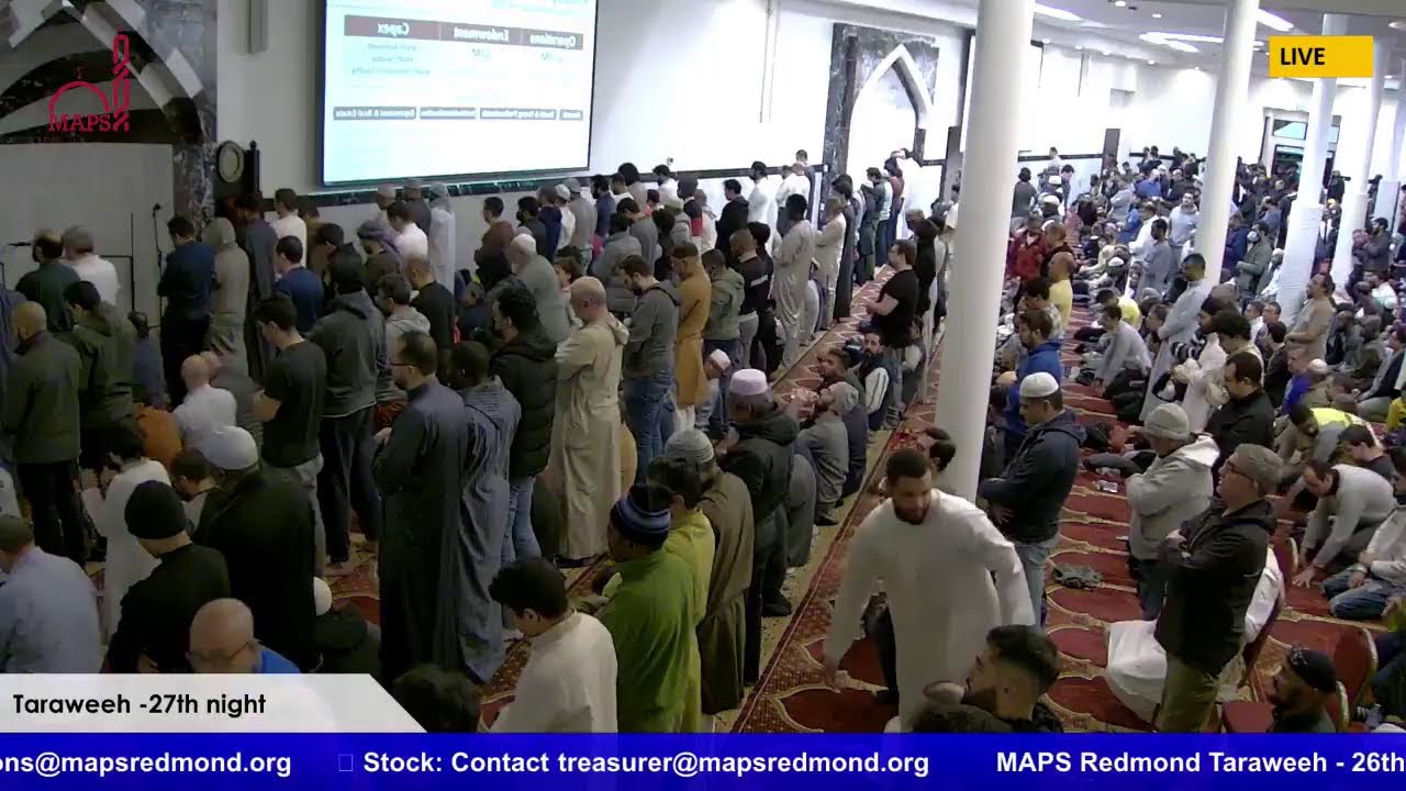 MAPS Redmond Taraweeh 26th night of Ramadan 1444 April 17th, 2023