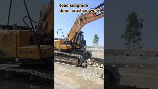 Road embankment area stone crushing #construction #crushing #stone #soilhealth #Engineer