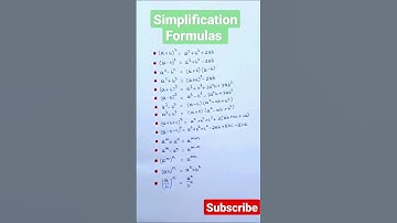 Basic Formulas for Simplification #mathematics #mathsformulas #simplification #shorts