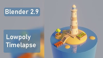 Blender Timelapse | Lowpoly Scene #27 | Lighthouse