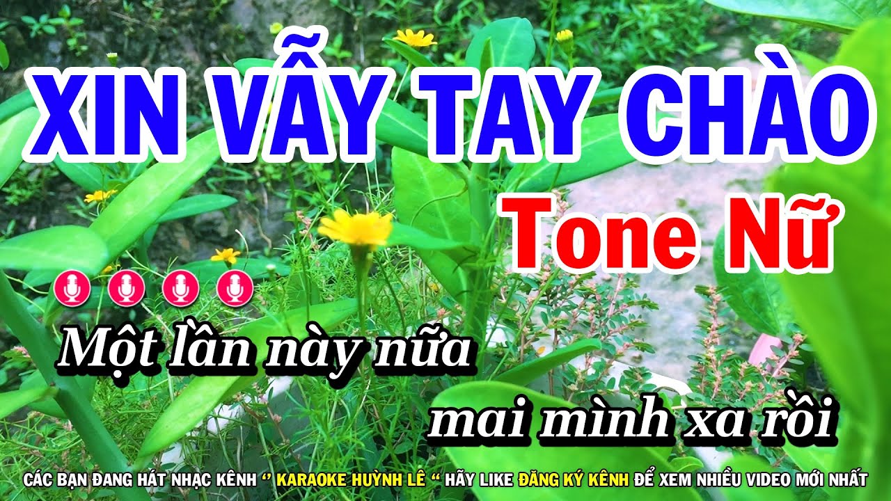 Karaoke Xin Vẫy Tay Chào - Tone Nữ Nhạc sống Dễ Hát