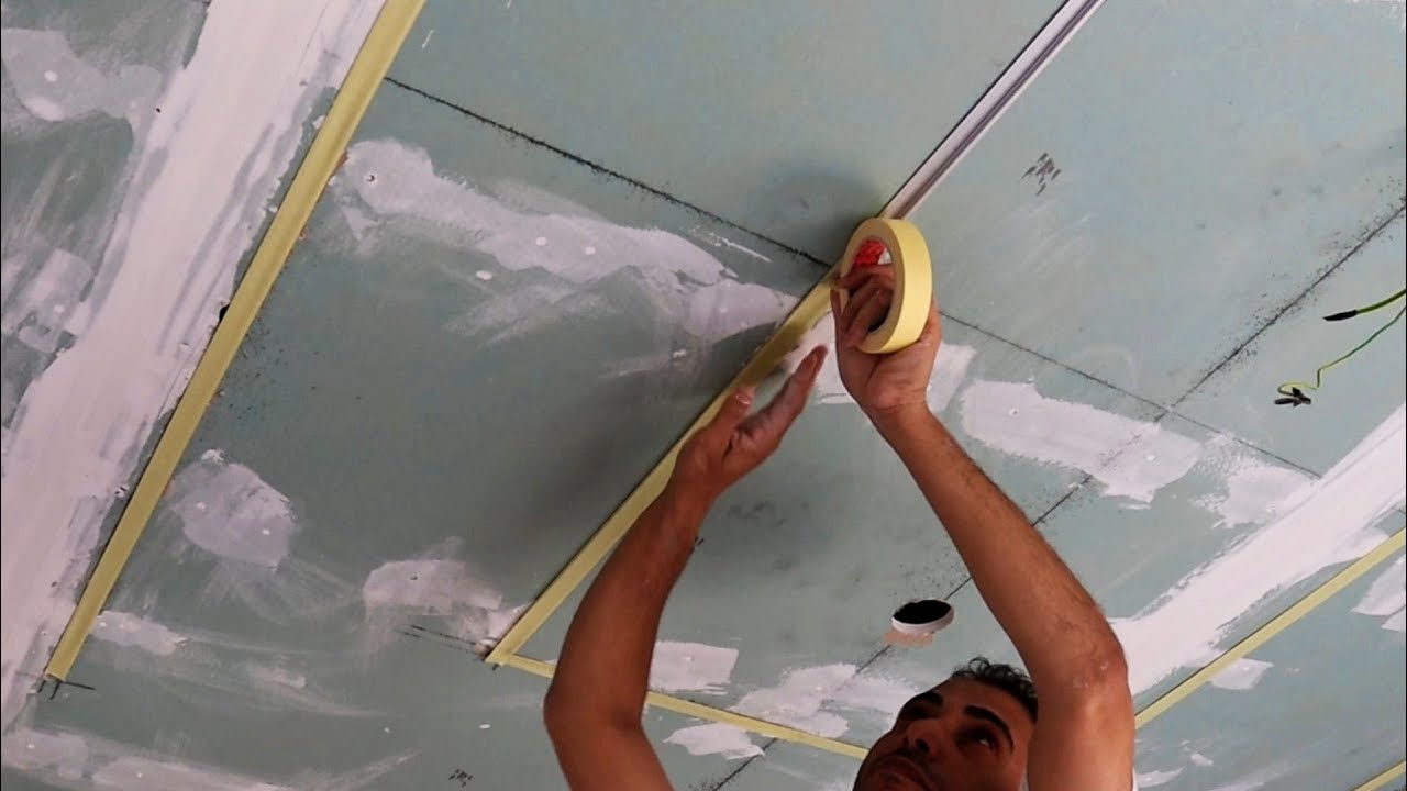 دهان سقف معلق ليد بروفايل ومشاهدة التشطيب مع الاضائه الرائعه 2024 جبس بورد