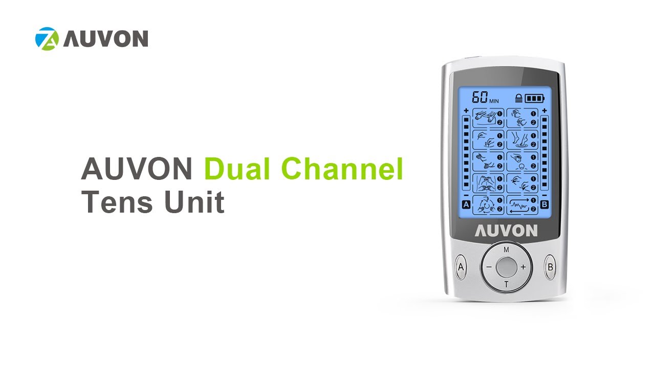 How to use AUVON Dual Channel TENS Unit ?, 20 Modes, 2 and 2x4  Electrode Pads, White Version