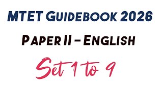 MTET Guidebook 2026 Paper II English Set 1 to 9
