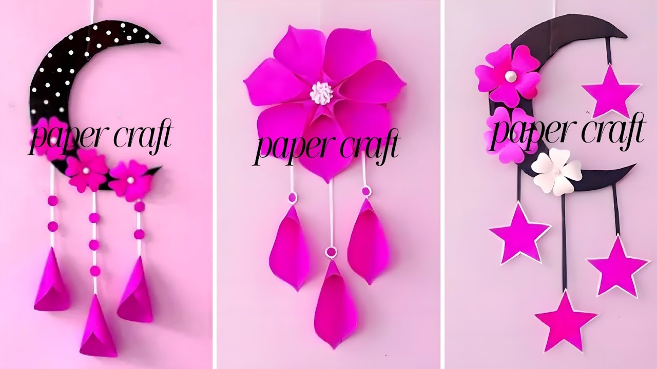 3 Beautiful Flower Wall Hanging / Paper Craft For Home Decoration /Easy flower making with paper DIY