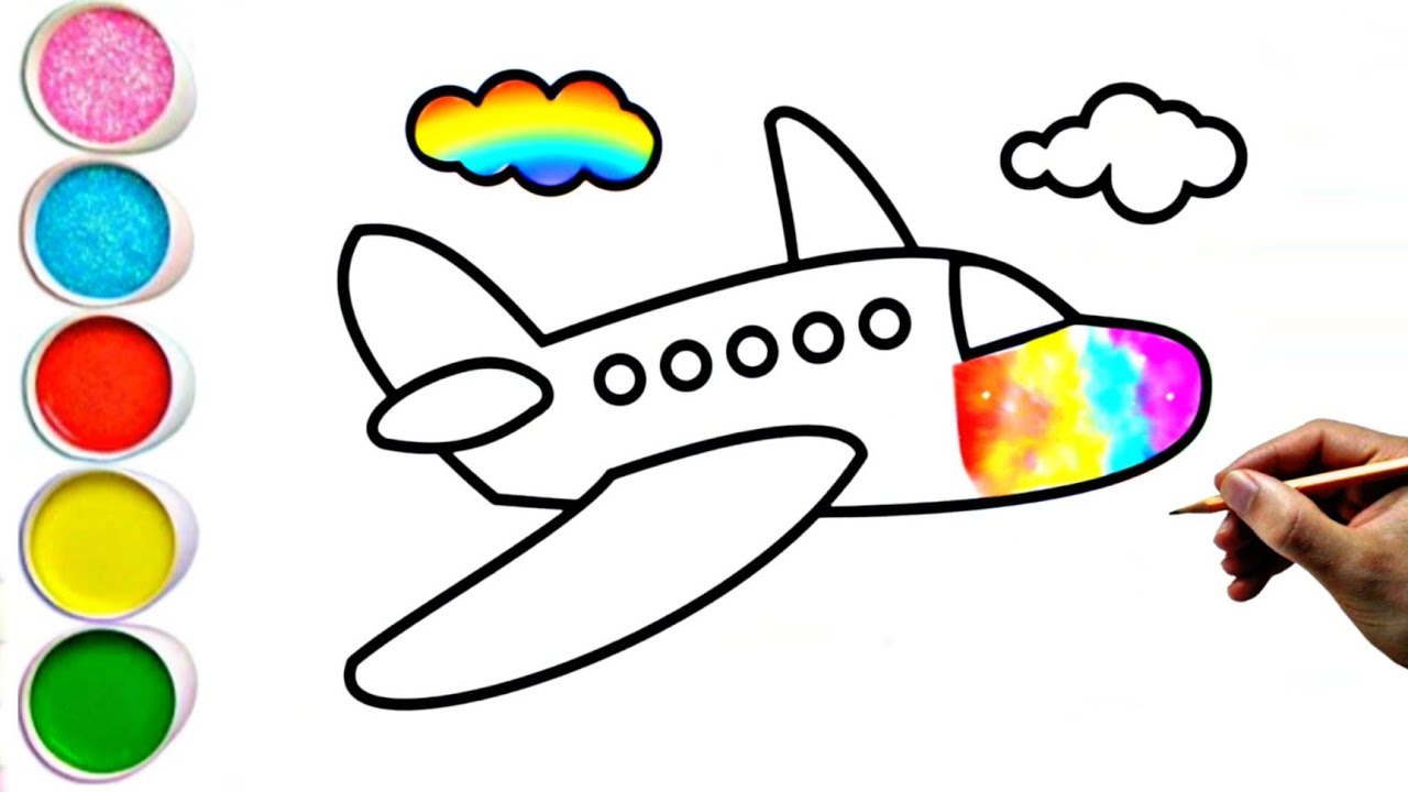 Bolalar uchun Samolyot rasm chizish/Drawing Plane for children/ сурет ...