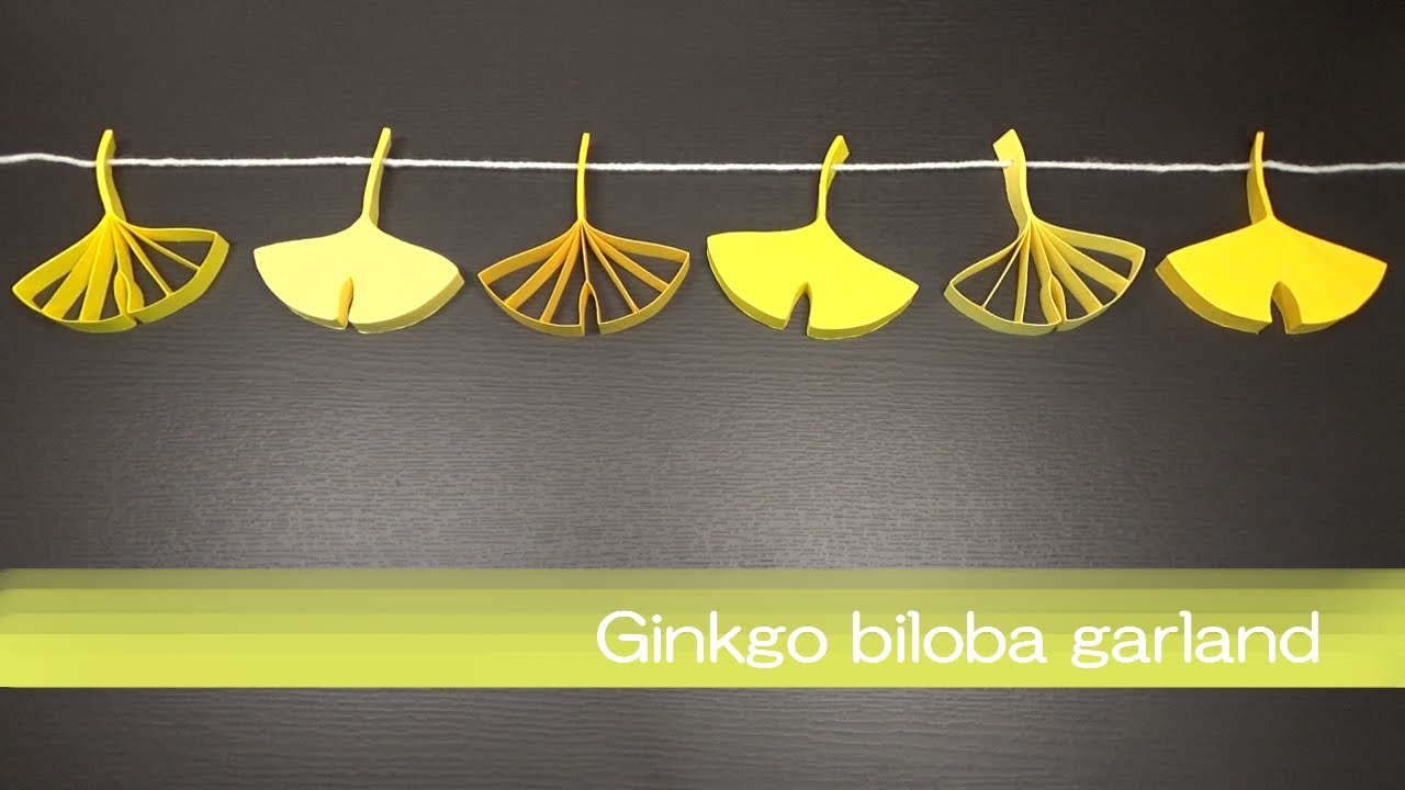 画用紙 秋の飾り 可愛い イチョウの葉っぱの作り方 Diy Drawing Paper Autumn Decoration Pretty Ginkgo Leaves Youtube