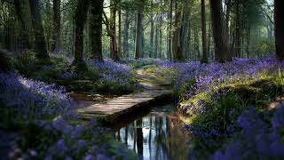 An English Bluebell Forest - Woodland Stream (Birdsong & Gentle Water) [4K] screenshot 4