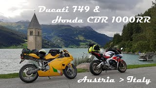 Ducati 749 & Honda CBR 1000RR, Austria toward Lago di Resia Italy